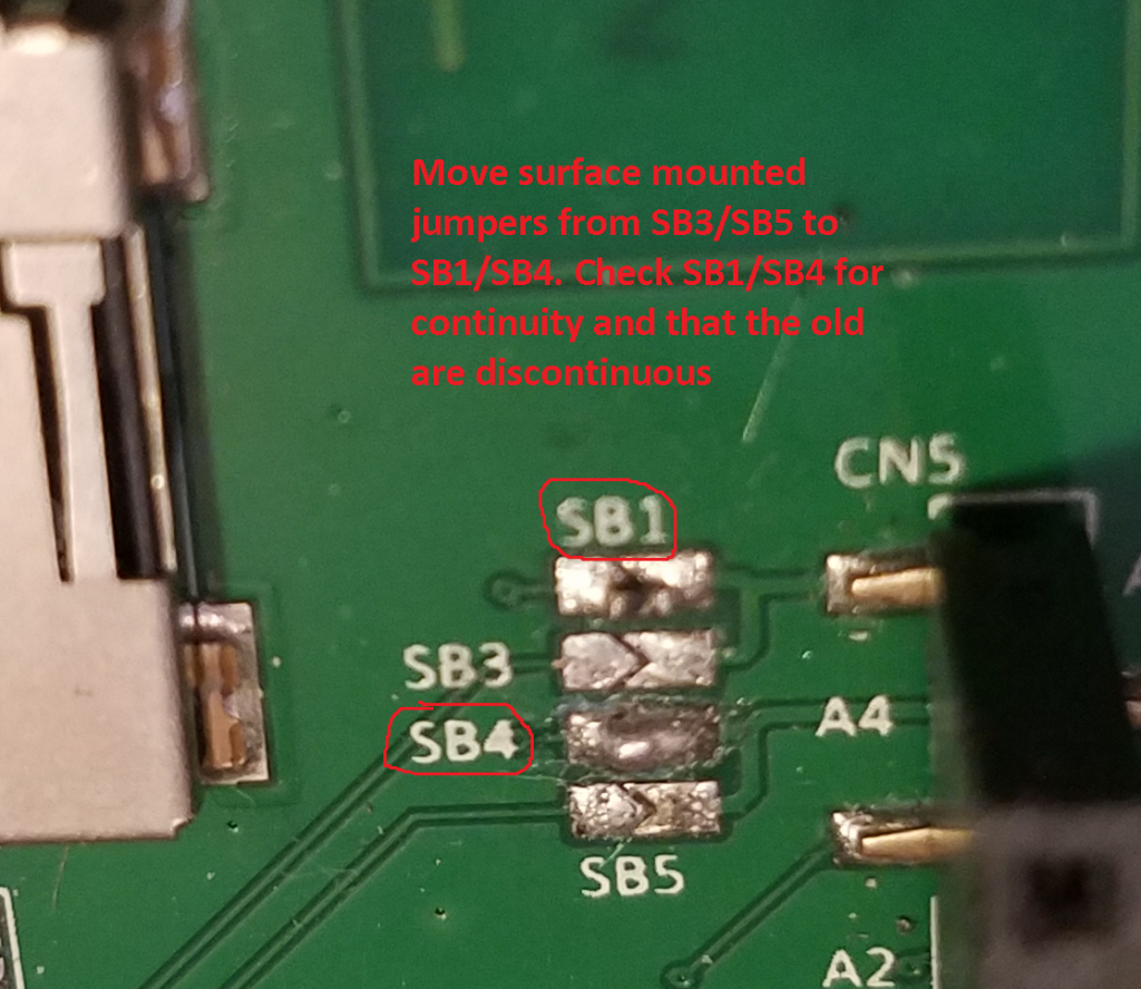 Jumpers on stm32f7-discovery board